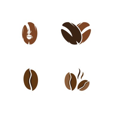 kahve çekirdeği simgesi vektör çizimi şablonu