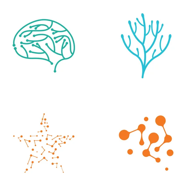 Logo Cellule Nerveuse Logo Neurone Avec Style Vecteur — Image vectorielle