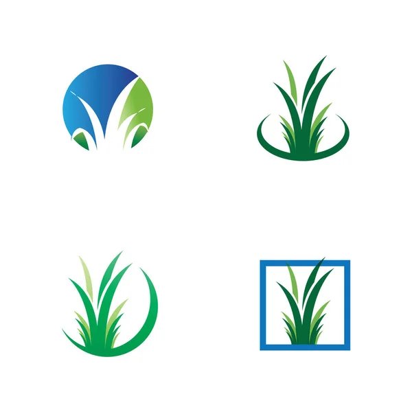 Design Logotipo Grama Natural — Vetor de Stock