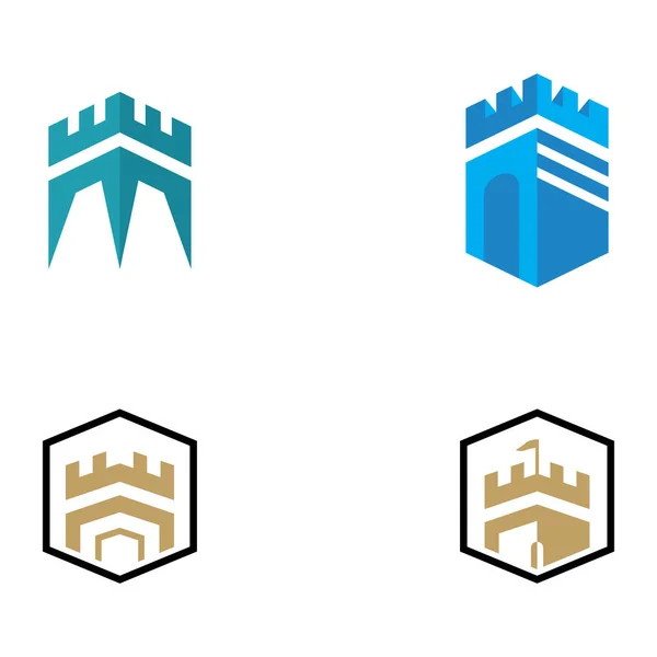 Castle Logo Icon Vector Illustration — Stock Vector
