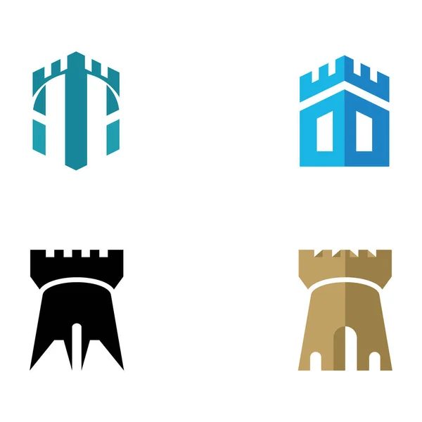 Kale Logo Simgesi Vektör Illüstrasyonu — Stok Vektör