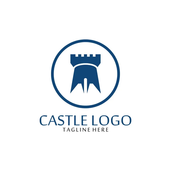 Logo Del Castillo Icono Vector Ilustración — Vector de stock