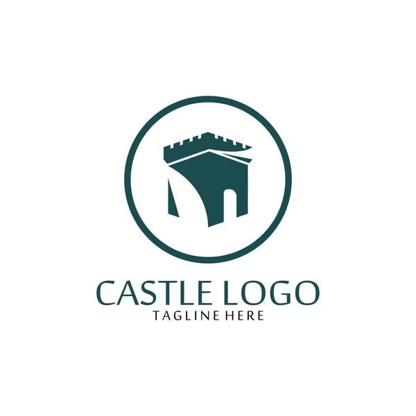 Burg Logo Symbol Vektor Illustration — Stockvektor