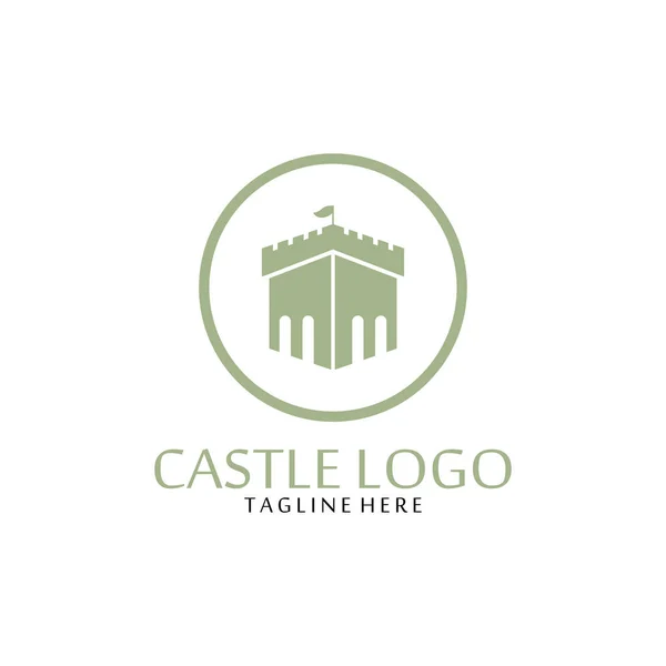 Château Logo Icône Vectoriel Illustration — Image vectorielle