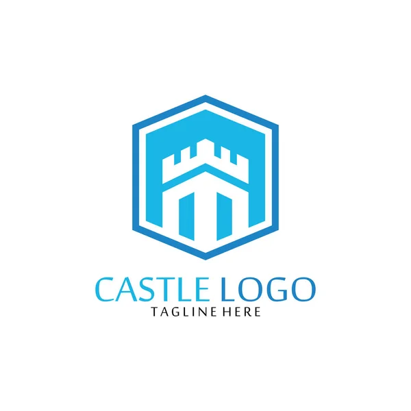 Zamek Logo Ikona Wektor Ilustracja — Wektor stockowy