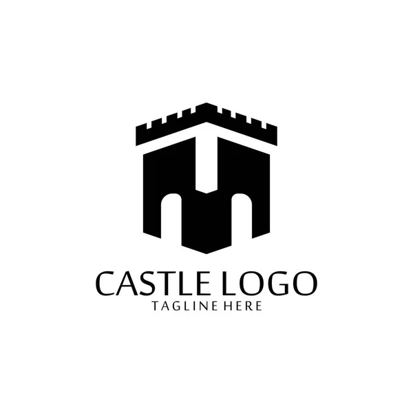 Ilustração Vetor Ícone Logotipo Castelo —  Vetores de Stock