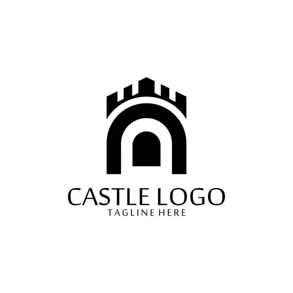 Ilustração Vetor Ícone Logotipo Castelo —  Vetores de Stock
