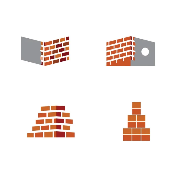 Ziegelmauer Ikone Vektor Illustration Design — Stockvektor