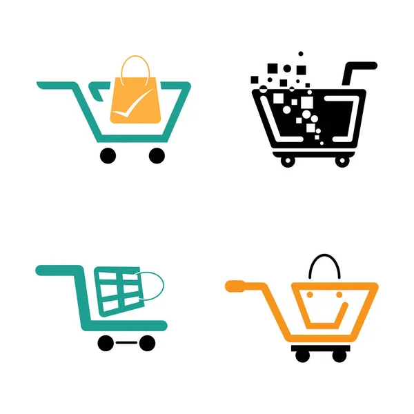 Cart Shop Logo Icon Vector Design — Stock Vector