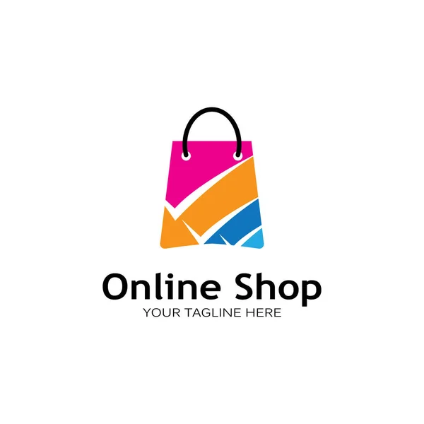 Shopping Bag Logo Vettoriale Illustrazione — Vettoriale Stock