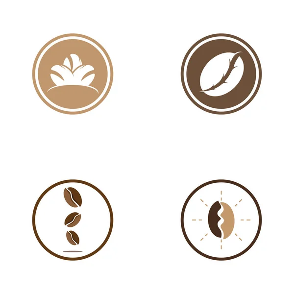 Kaffebönor Ikon Vektor Illustration Mall — Stock vektor