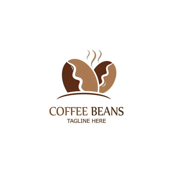 Kaffeebohnen Symbol Vektor Illustration Vorlage — Stockvektor