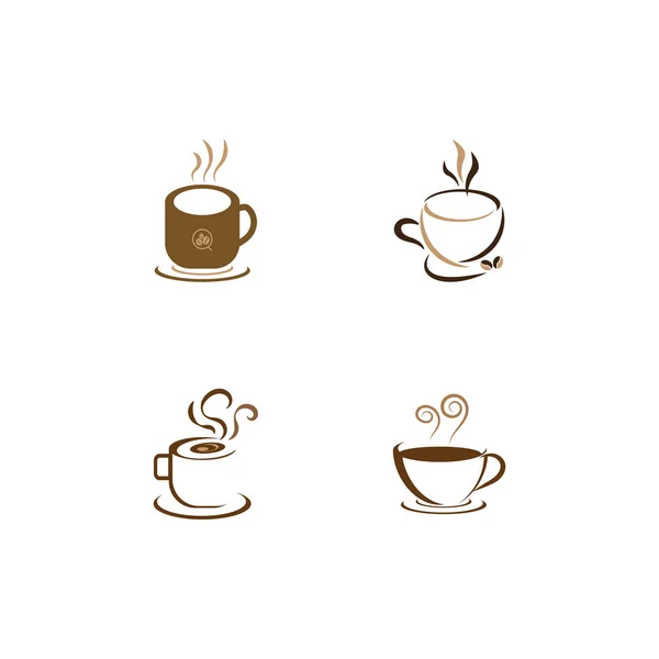 Kahve Fincanı Logosu Vektör Stili — Stok Vektör