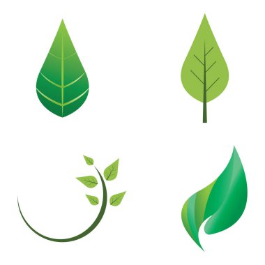 Doğal yeşil yaprak logo simgesi