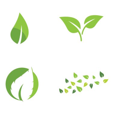 Doğal yeşil yaprak logo simgesi