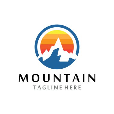 Dağ simgesi Logo Şablonu Vektör illüstrasyon Tasarımı