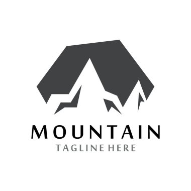 Dağ simgesi Logo Şablonu Vektör illüstrasyon Tasarımı