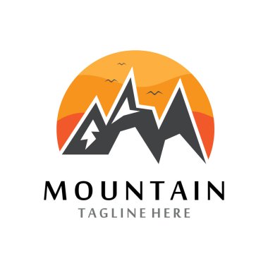 Dağ simgesi Logo Şablonu Vektör illüstrasyon Tasarımı