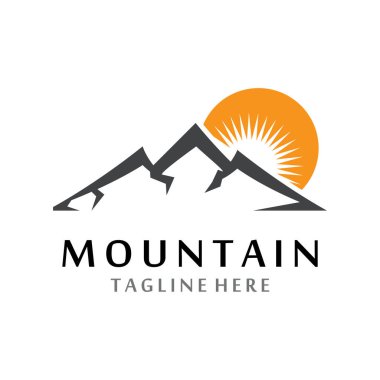 Dağ simgesi Logo Şablonu Vektör illüstrasyon Tasarımı