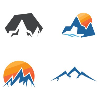 Dağ simgesi Logo Şablonu Vektör illüstrasyon Tasarımı
