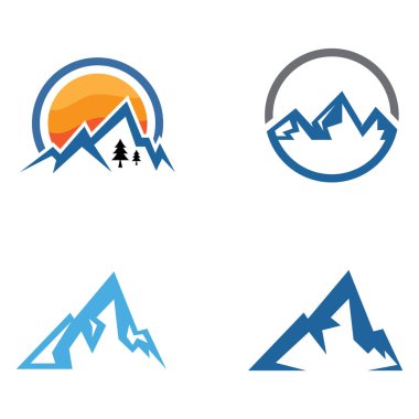 Dağ simgesi Logo Şablonu Vektör illüstrasyon Tasarımı