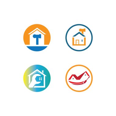 Yapı, ev geliştirme ve logo tasarımı için vektör logosu çizimi