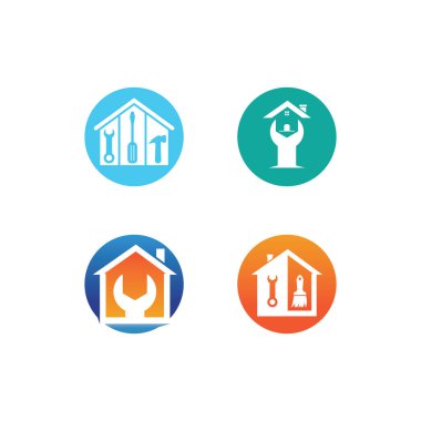 Yapı, ev geliştirme ve logo tasarımı için vektör logosu çizimi