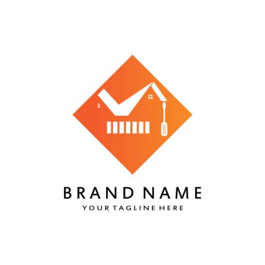 Yapı, ev geliştirme ve logo tasarımı için vektör logosu çizimi