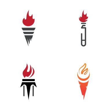 Vektör illüstrasyon kavramına sahip meşale logosu simgesi