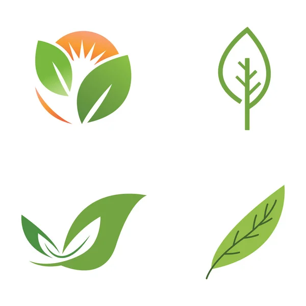 Icona Logo Foglia Verde Naturale — Vettoriale Stock
