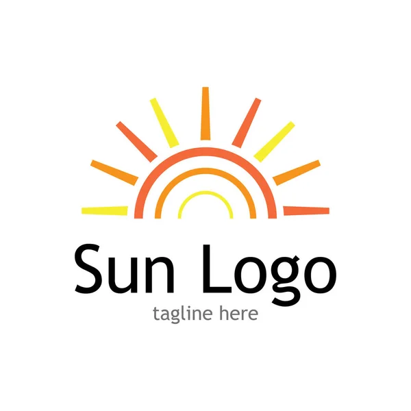 Sun Vector Illustratie Icon Logo Template Ontwerp — Stockvector