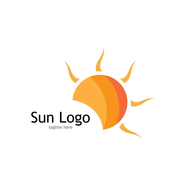Güneş Vektörü Illüstrasyon Simgesi Logo Şablonu Tasarımı — Stok Vektör
