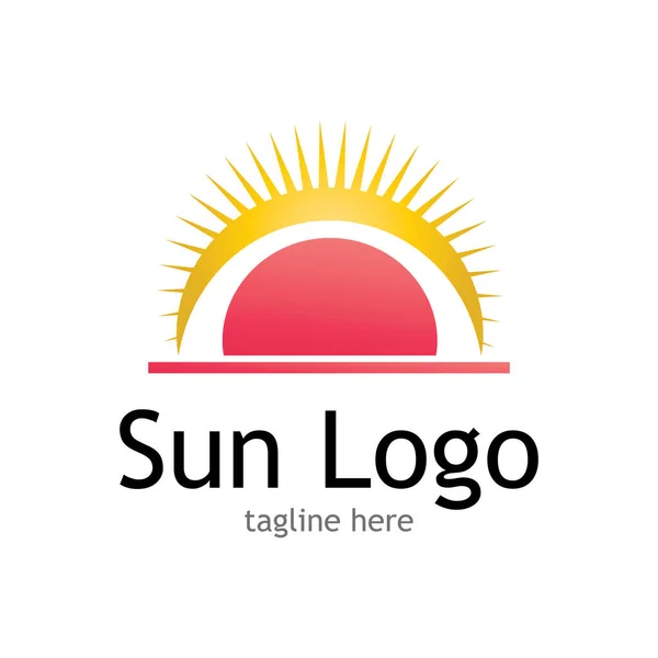 Sun Vector Illustratie Icon Logo Template Ontwerp — Stockvector