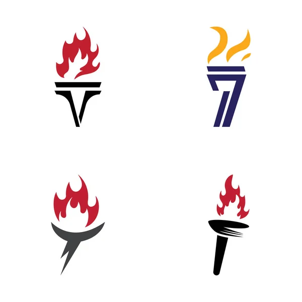 Torch Logo Icon Vector Illustration Concept — Stock Vector