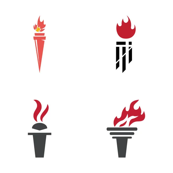 Иконка Логотипа Факела Концепцией Векторной Иллюстрации — стоковый вектор