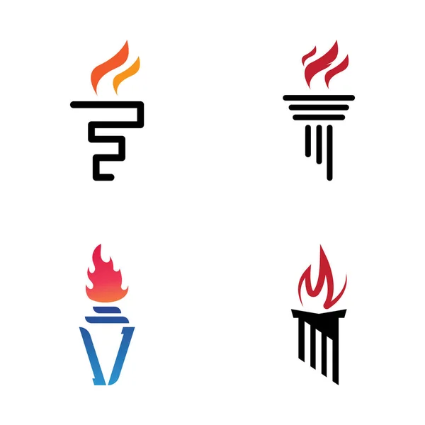 Fackel Logo Symbol Mit Vektorillustration Konzept — Stockvektor