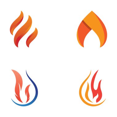 Alevli ateş, közler, ateş topu logosu ve sembol vektör görüntüsü. illüstrasyon düzenleme ile.