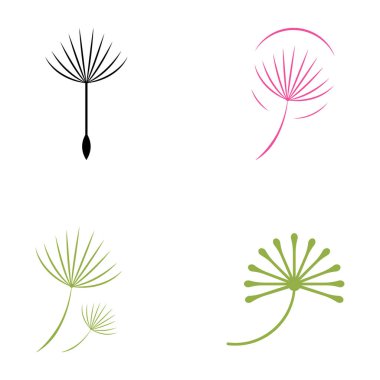 Vektör illüstrasyonlu karahindiba çiçeği logosu