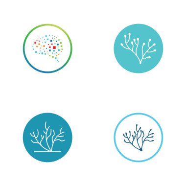 vektör biçimli sinir hücresi logosu veya nöron logosu