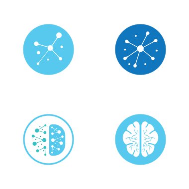 vektör biçimli sinir hücresi logosu veya nöron logosu
