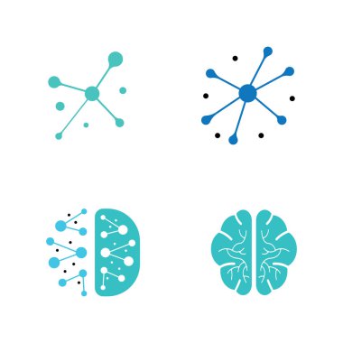 vektör biçimli sinir hücresi logosu veya nöron logosu