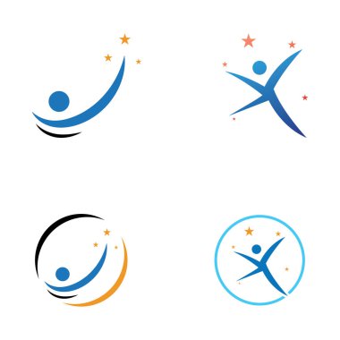 yıldız insanlar logo tasarımı vektör illüstrasyonlu