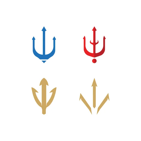Trident Logo Vorlage Vektor Symbol Illustration Design — Stockvektor