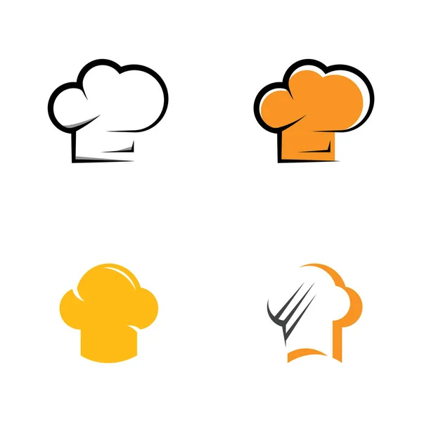 Chapeau Chef Logo Design Avec Illustration Vectorielle — Image vectorielle