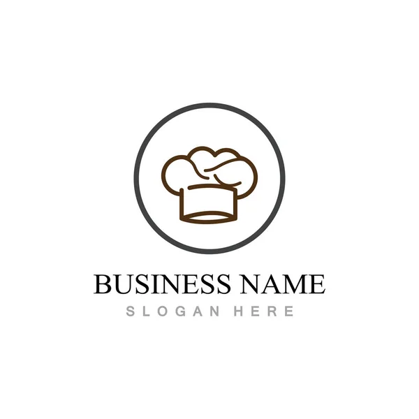 Diseño Del Logo Del Sombrero Del Chef Con Ilustración Vectorial — Vector de stock