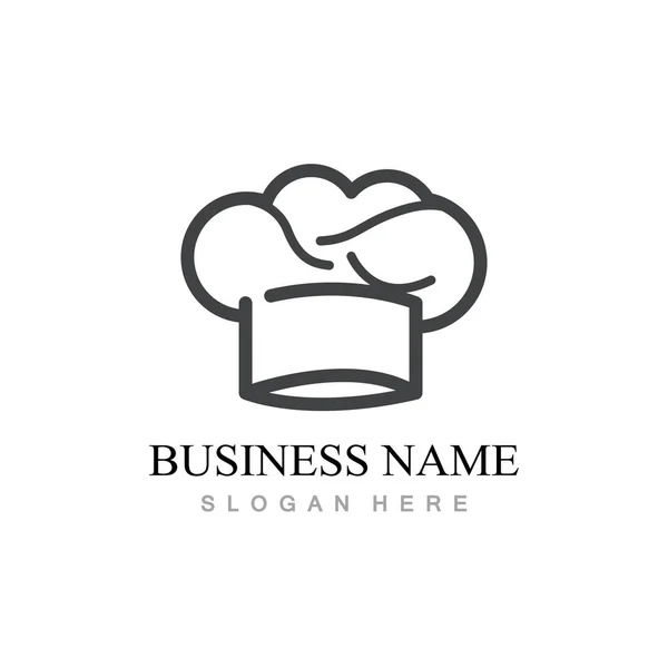 Diseño Del Logo Del Sombrero Del Chef Con Ilustración Vectorial — Vector de stock