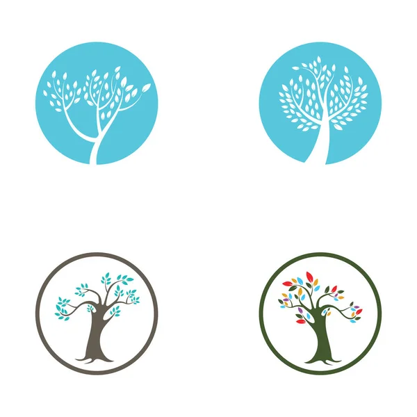 Conception Logo Arbre Avec Concept Vectoriel — Image vectorielle