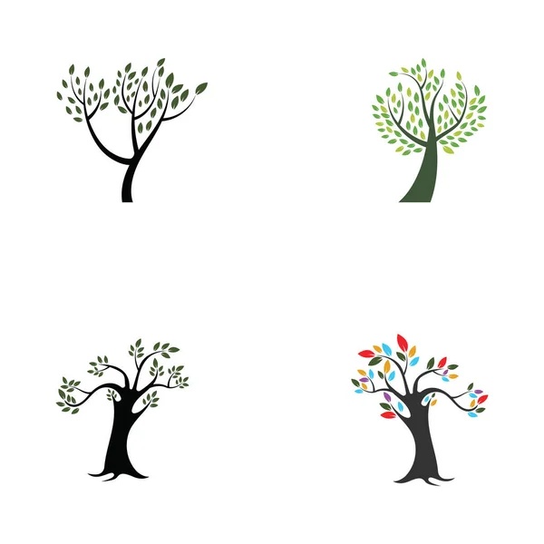 带有向量概念的树标识设计 — 图库矢量图片