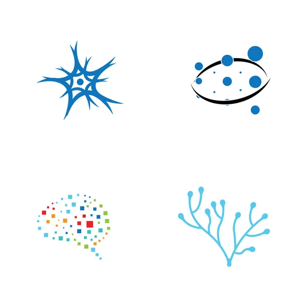 Logo Der Nervenzelle Oder Des Neurons Mit Vektorstil — Stockvektor