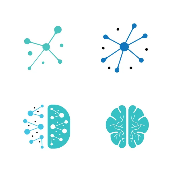 带载体风格的神经细胞标志或神经元标志 — 图库矢量图片
